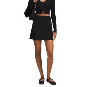 Lululemon Ribbed-Knit Mini Skirt Black NWT Size Small High Rise Stretch Casual